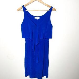 ‎Amanda Uprichard Blue Tank Ruffle Dress
